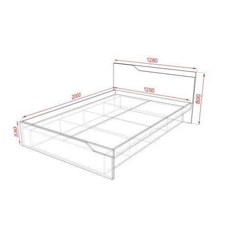 Купить Кровать 120 Vasco 1280х2075х800 в Виннице