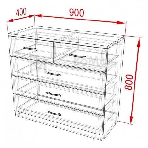 Купити Комод 2ш3ш Aura 900х800х400 у Вінниці