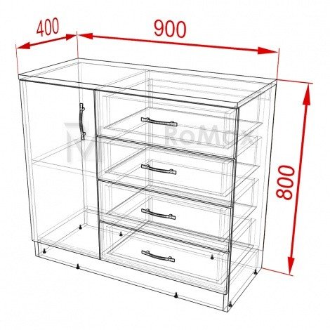 Купити Комод 1д4ш Aura 900х800х400 у Вінниці