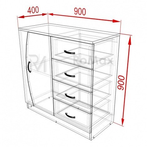 Купити Комод 1ф1д4ш Luna 900х900х400 у Вінниці