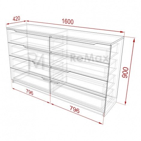 Купити Комод 8ш Vasco 1600х900х420 у Вінниці