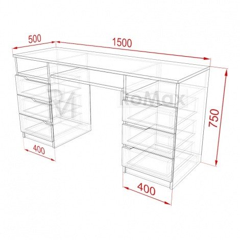 Купити Стіл 2-тумбовий Vasco 1500х750х500 у Вінниці