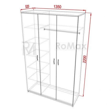 Купити Шафа 3д Aura 1350х2200х500 у Вінниці
