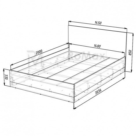 Купить Кровать 140 OSLO 1450х2036х850 в Виннице