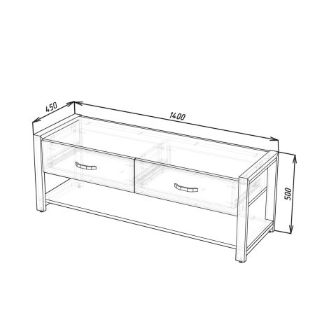 Купити Тумба Loft 1400 + Стіл Loft 1Ш + Дзеркало Loft у Вінниці